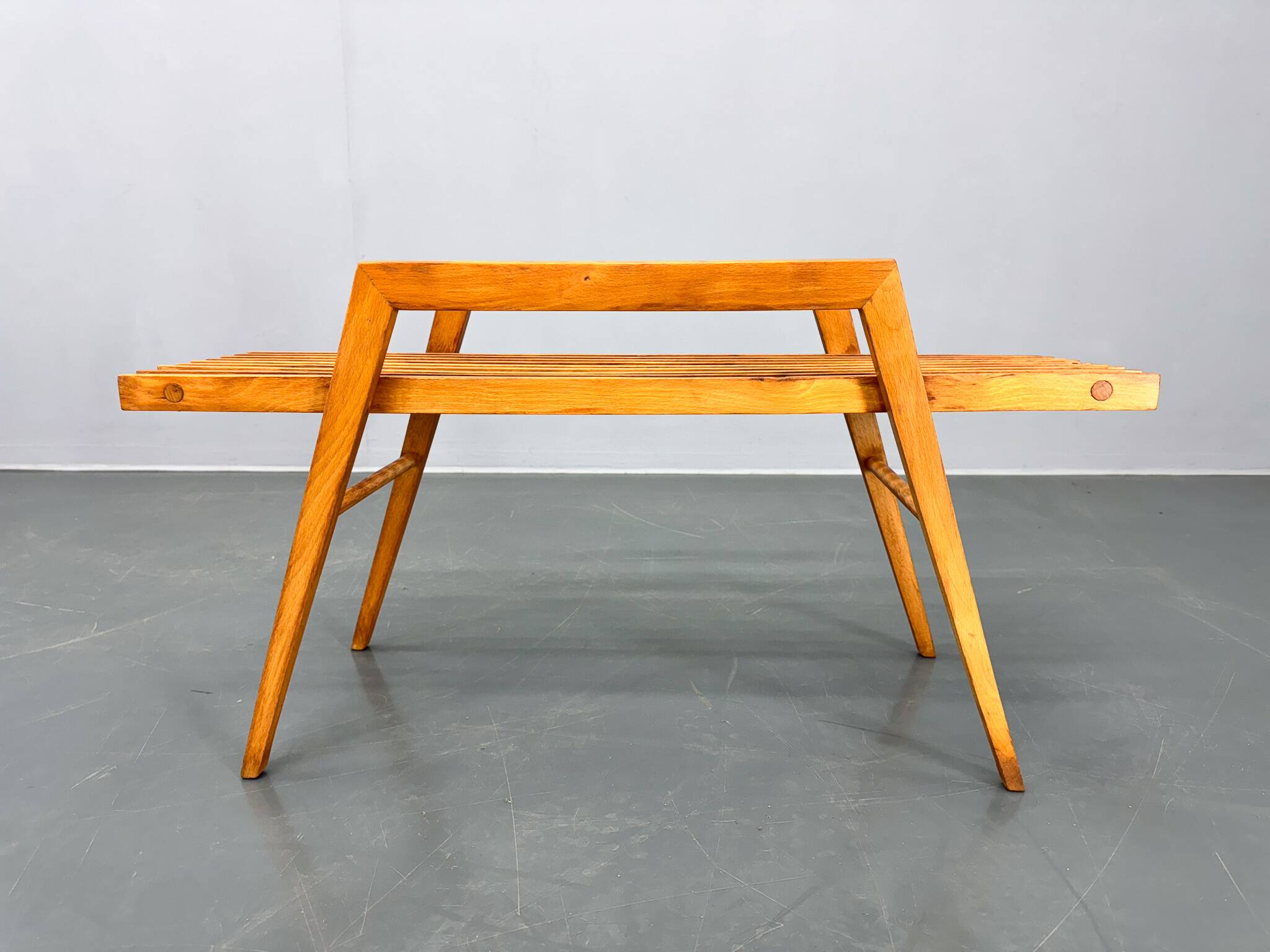 Mid Century Slatted Flower Stand, Czechoslovakia