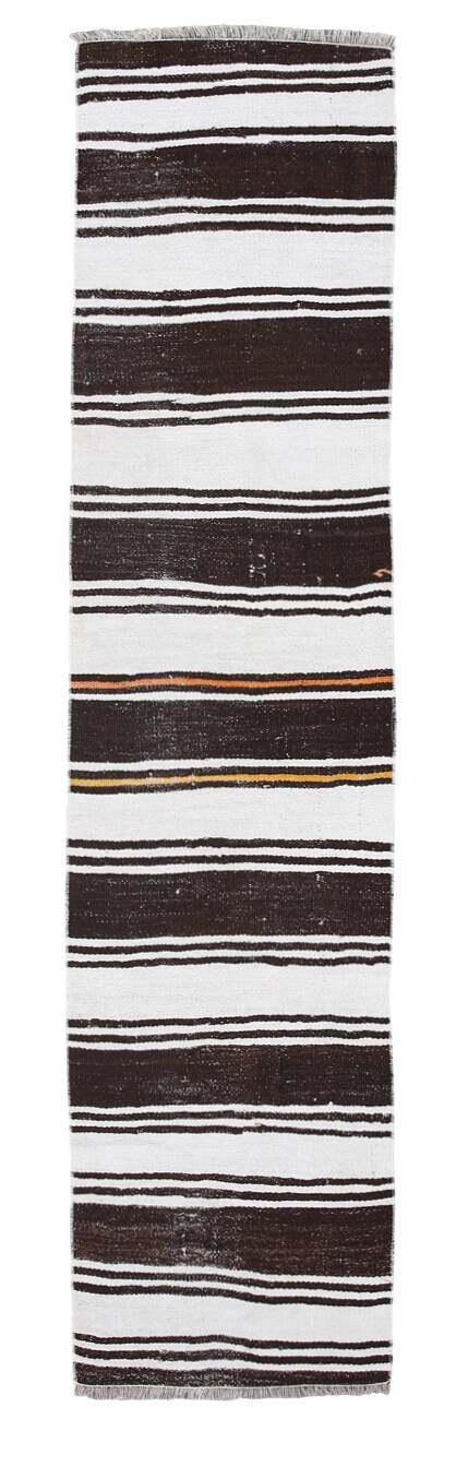 2x10 Modern Striped Turkish Kilim Runner Rug, 69x309Cm
