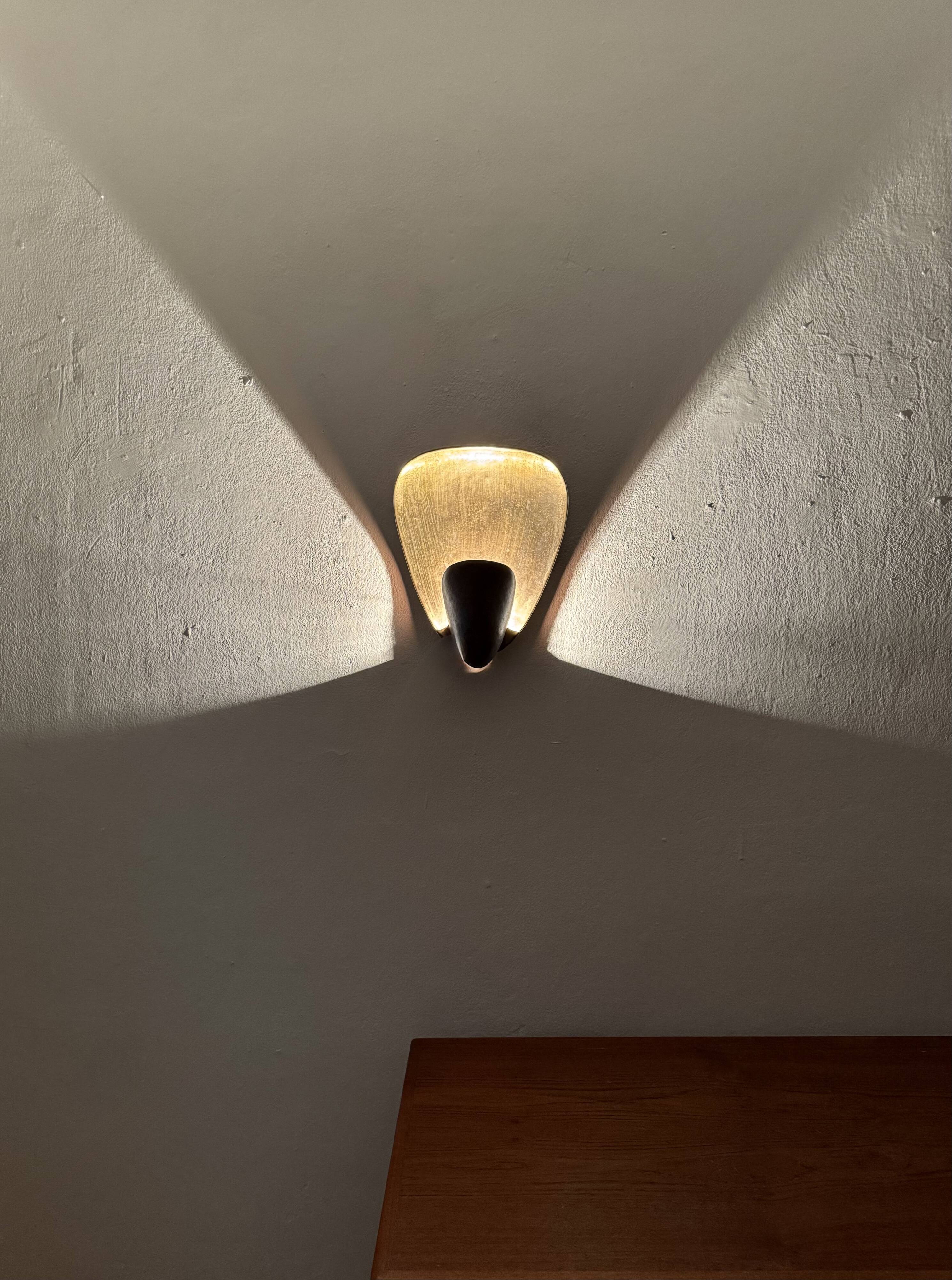 Brutalist Brass and Copper Wall Lamp