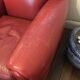 Fauteuil club en cuir rouge