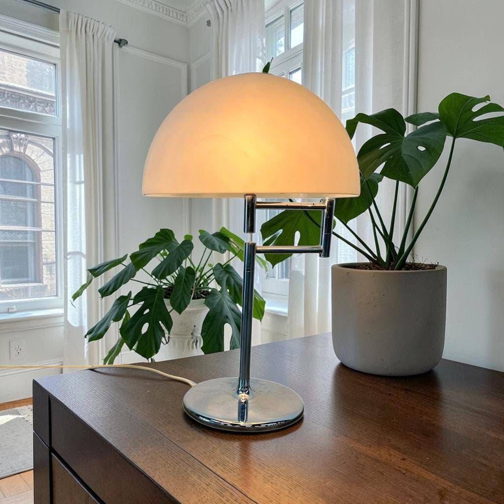 Vintage Cosack Leuchten table lamp, futuristic style, with a pivoting arm.