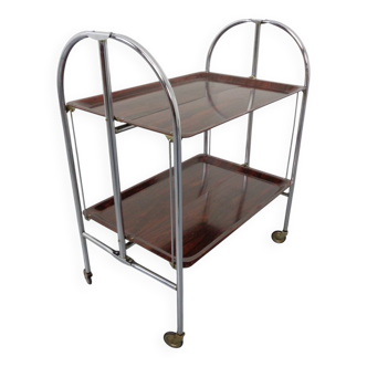 Vintage Optic Rosewood Pressalit Tea Cart, 1970s