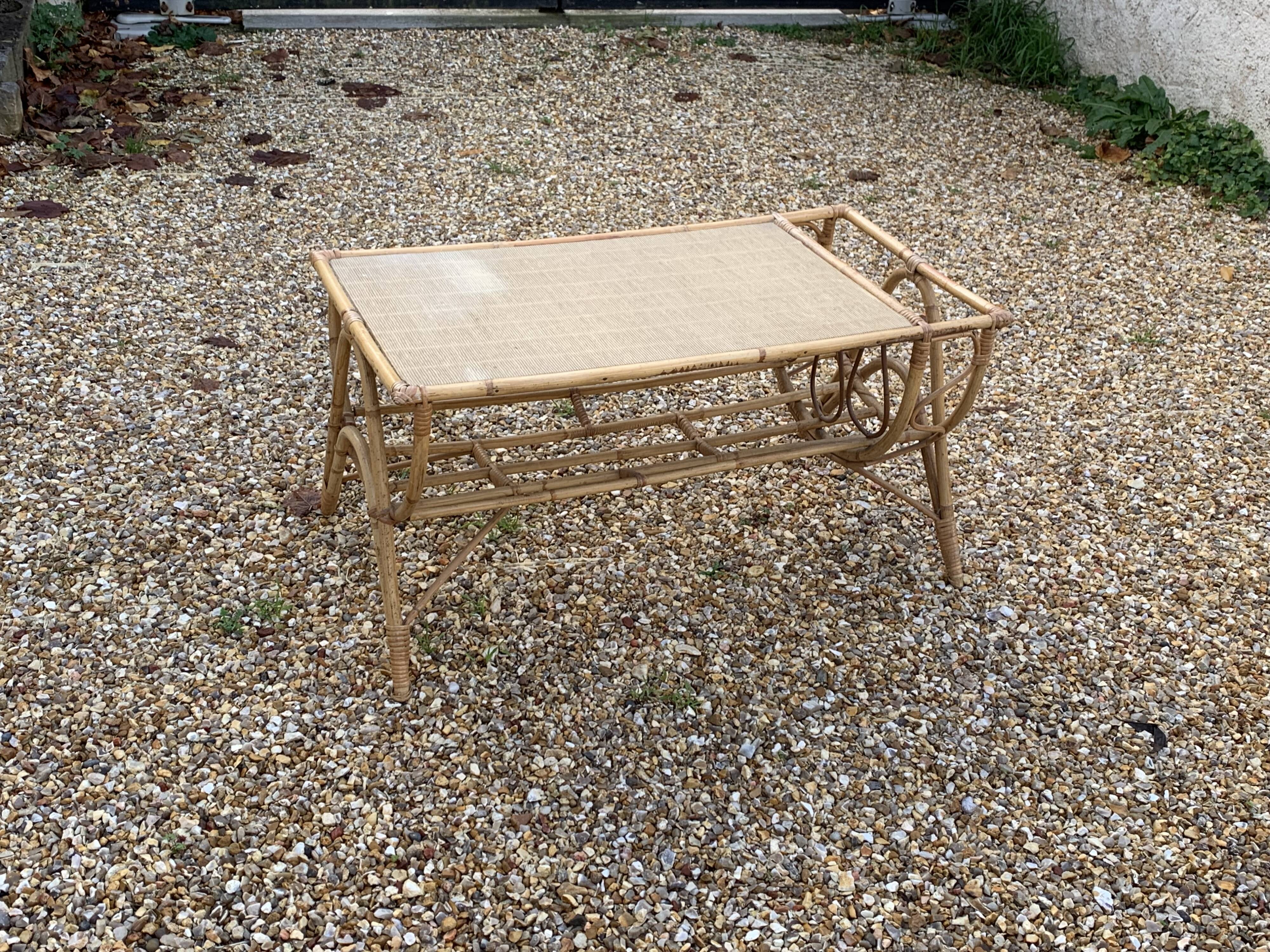 Rectangular coffee table door reviews in vintage rattan and wicker