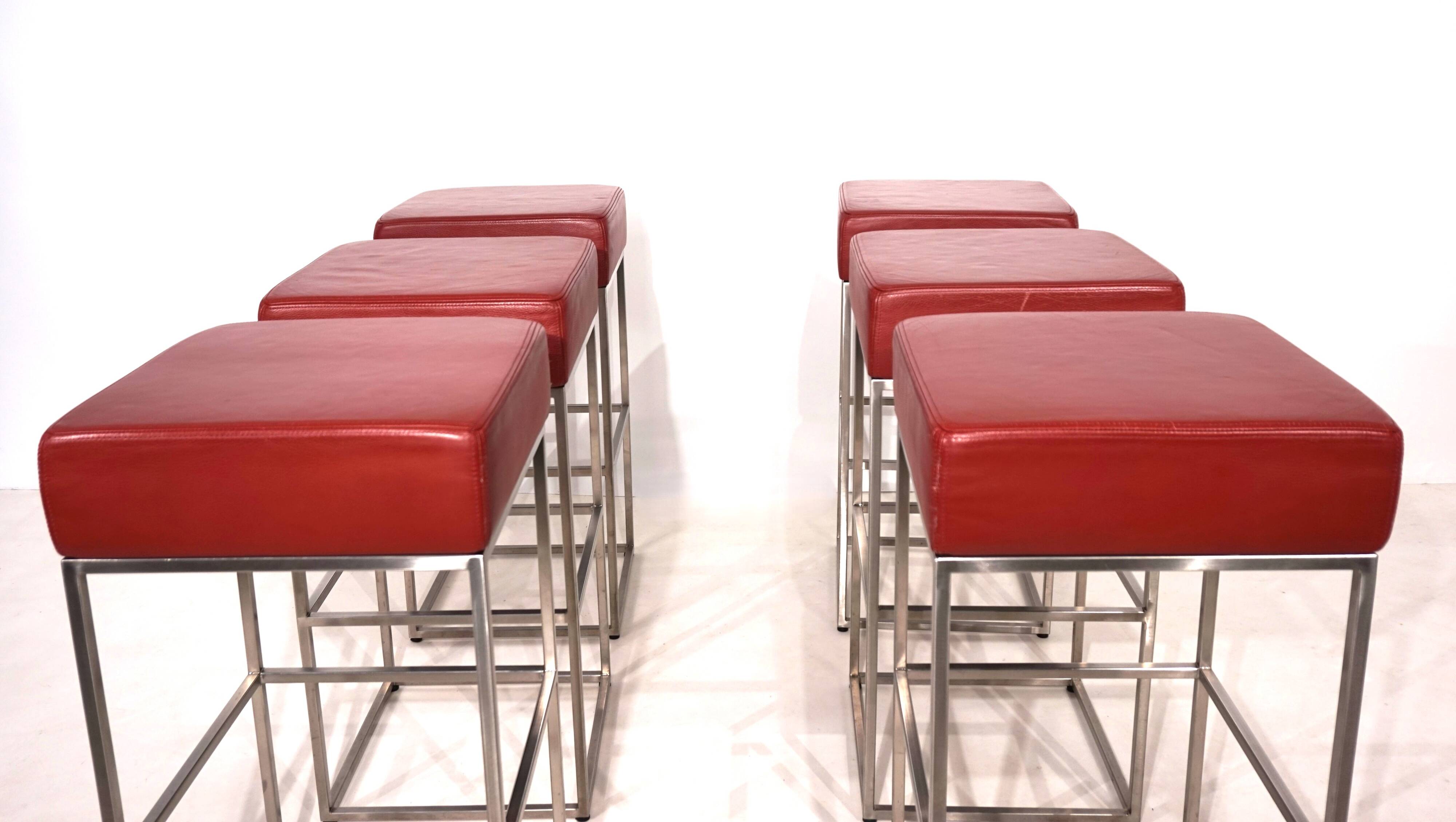 Ensemble de 6 tabourets de bar De Sede DS 218/55 par Paolo Piva, 2000