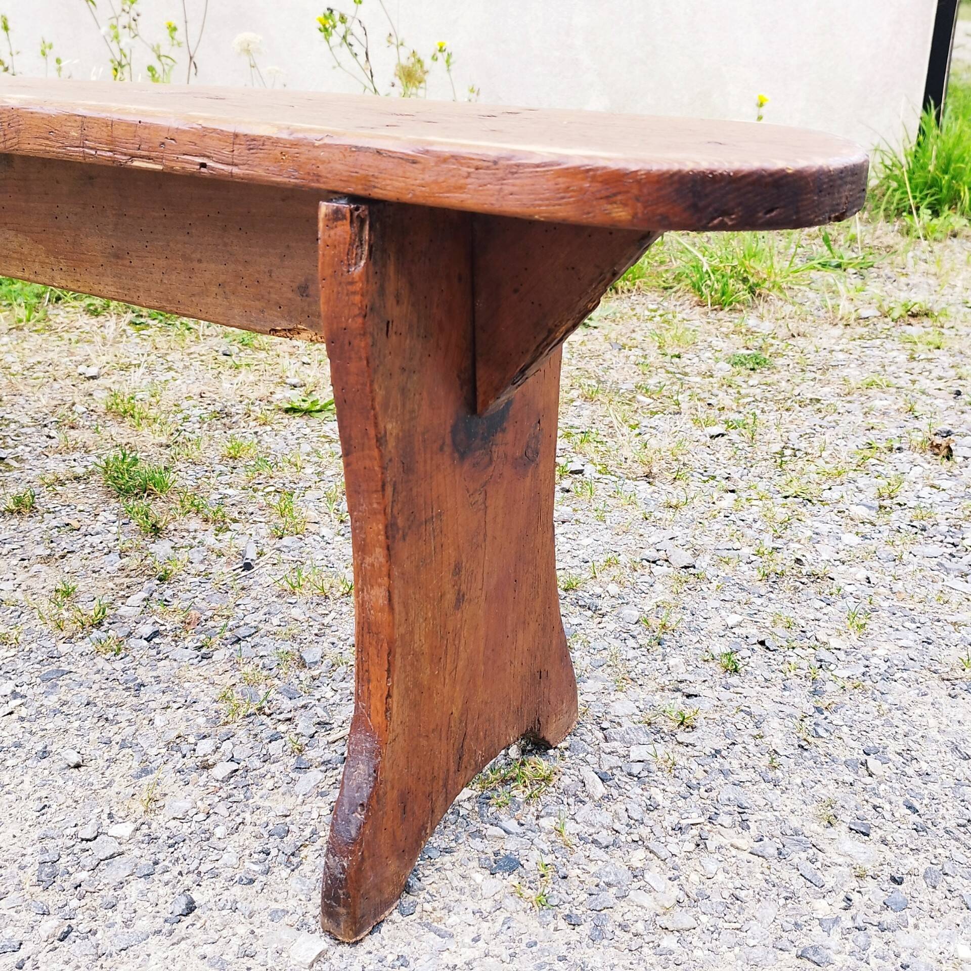 Old authentic vintage wooden farm bench No.1