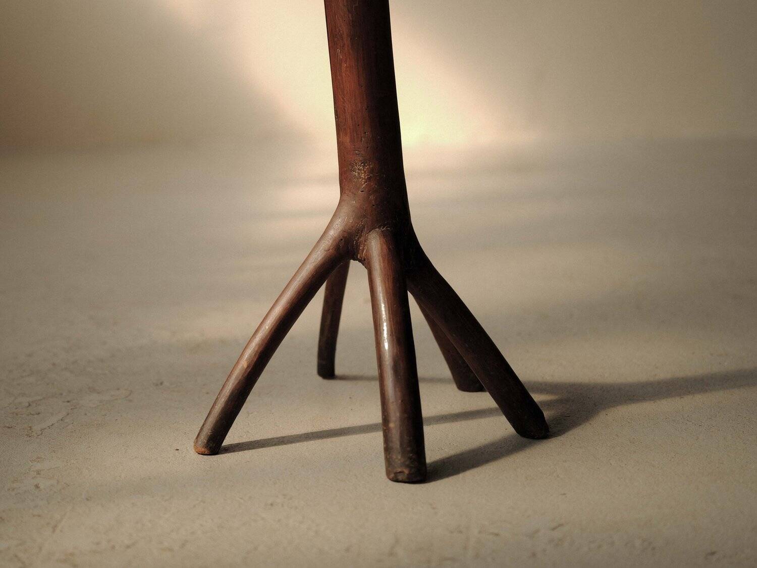 Solid wood side table, Art-Populaire, Auvergne, 19th century