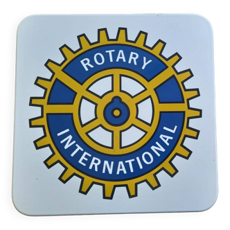 Ancienne plaque émaillée "Rotary Club" 50x50cm 60's