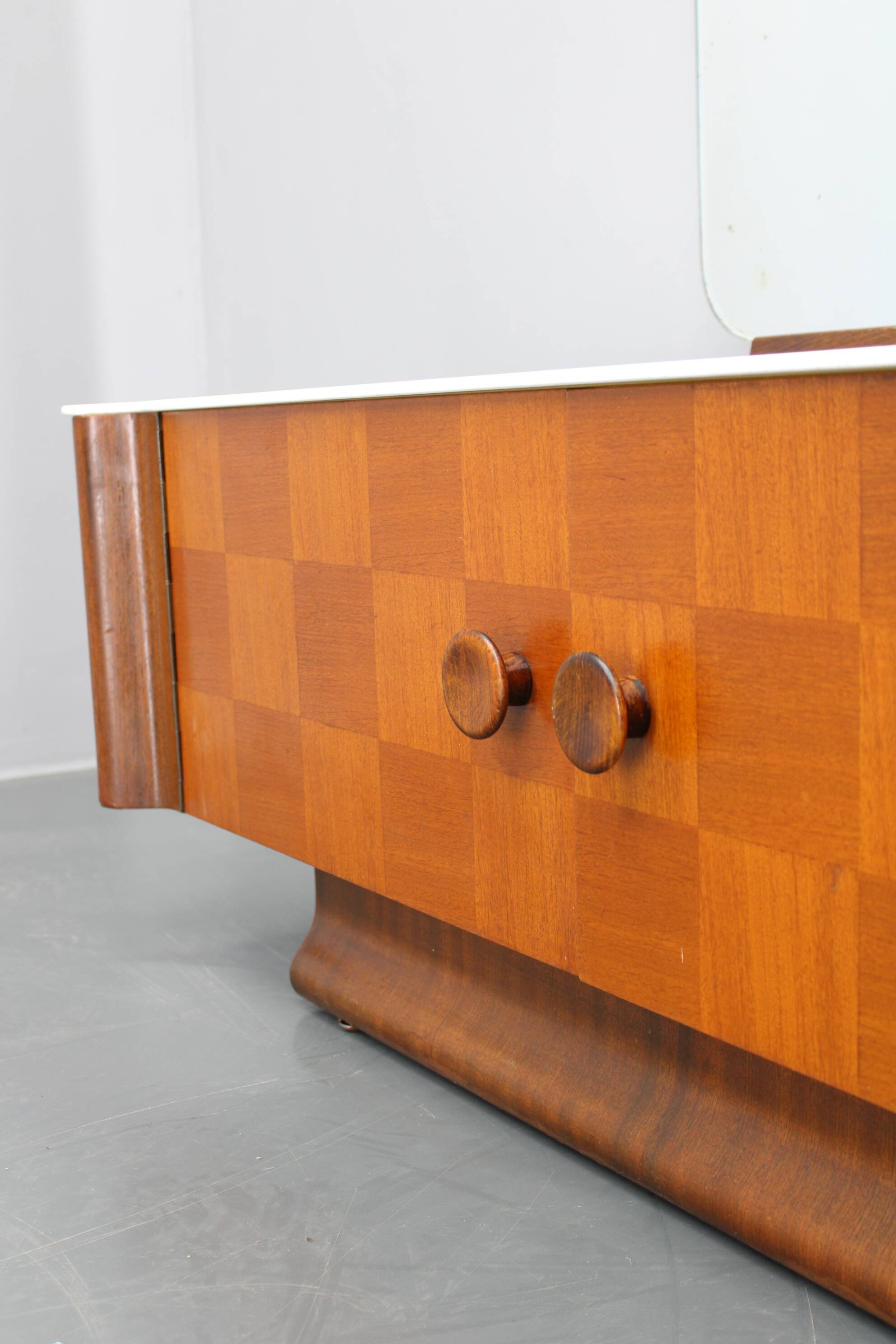 1940s Jindrich Halabala Mirror Cabinet ,Czechoslovakia