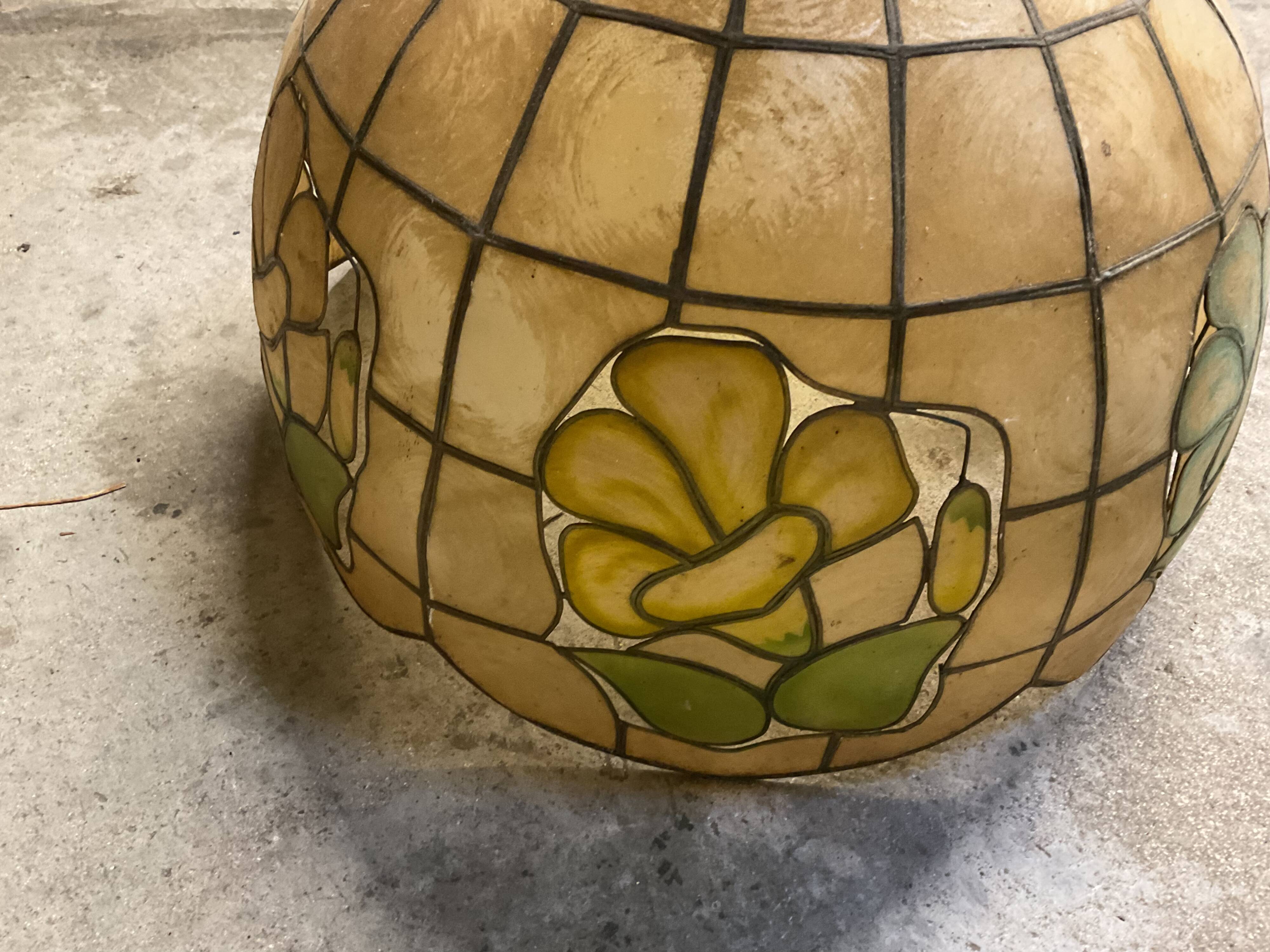 Nacre suspension and cloisonné brass Art Deco