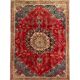 Handmade oriental red blue wool rug - 264x355cm