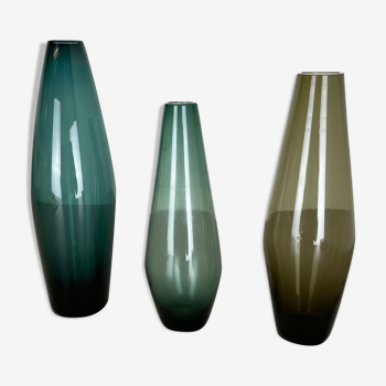 Set of three turmalin vases wilhelm wagenfeld wmf attributed, germany 1960s