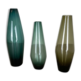 Set of three turmalin vases wilhelm wagenfeld wmf attributed, germany 1960s