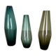 Set of three turmalin vases wilhelm wagenfeld wmf attributed, germany 1960s