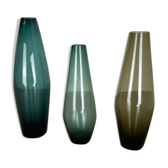 Set of three turmalin vases wilhelm wagenfeld wmf attributed, germany 1960s