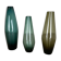 Set of three turmalin vases wilhelm wagenfeld wmf attributed, germany 1960s