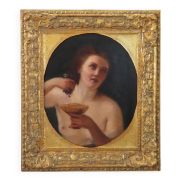 Mythological Figure Of Maenad, Oil Painting On Canvas, Italy 19th Century