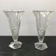 Pair of old art deco style vintage molded glass vases