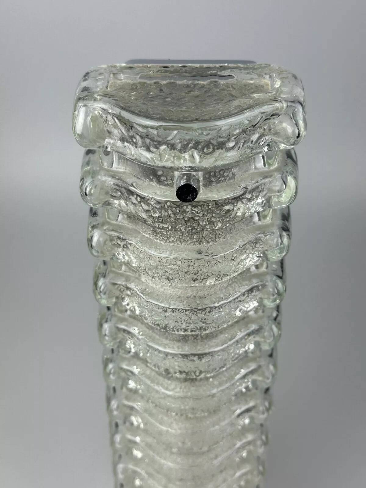 60s 70s wall lamp Limburg Germany Wall Sconce Ice Glass Chrome Space Age