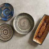 BOWL plate,  MICHAEL ANDERSEN denmark,Stoneware, relief design, centerpiece