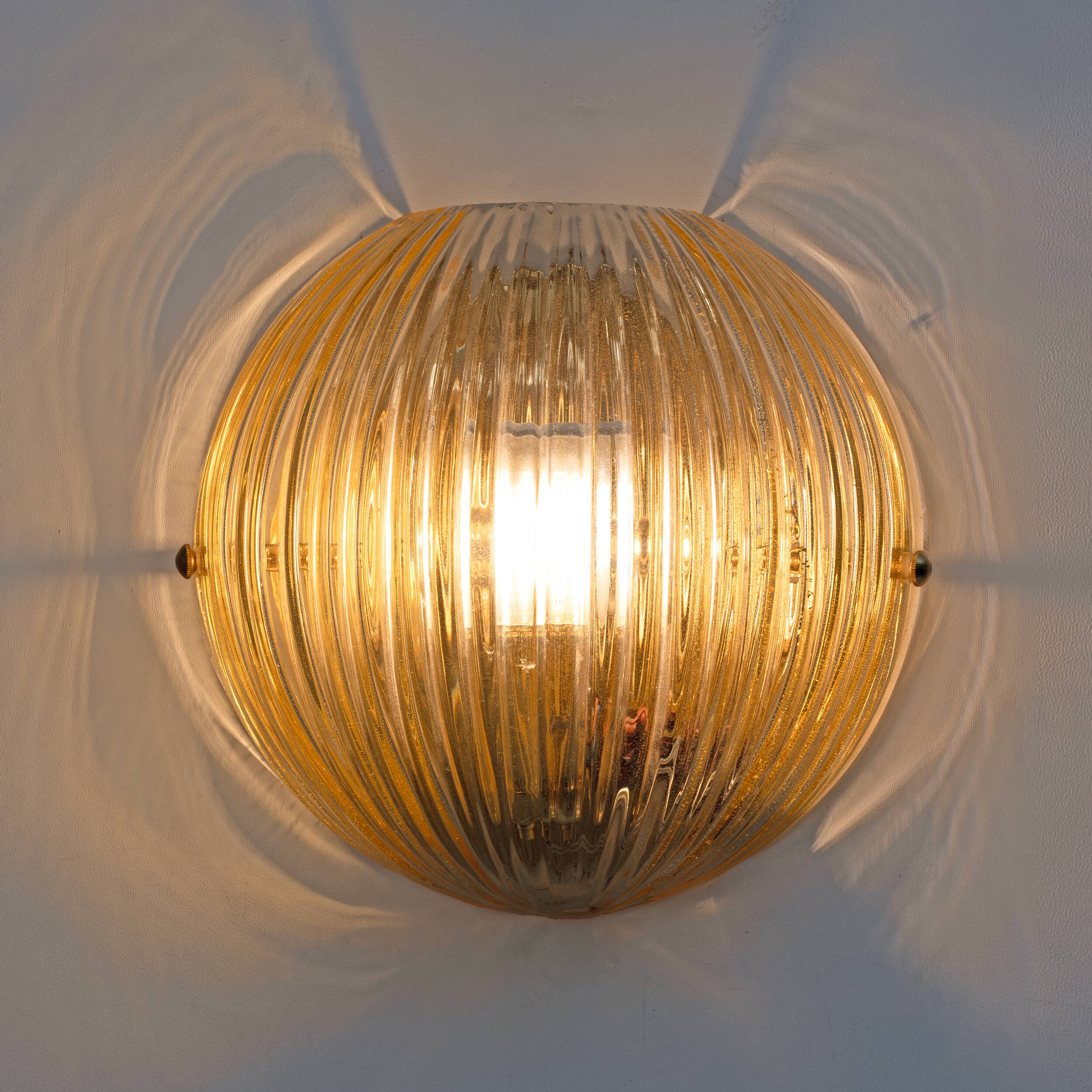Pair of Vistosi Modern Murano Glass Sconces