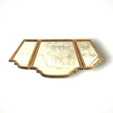 Large vintage triptych mirror in gilded wood, Deknudt - 81 x 100 cm