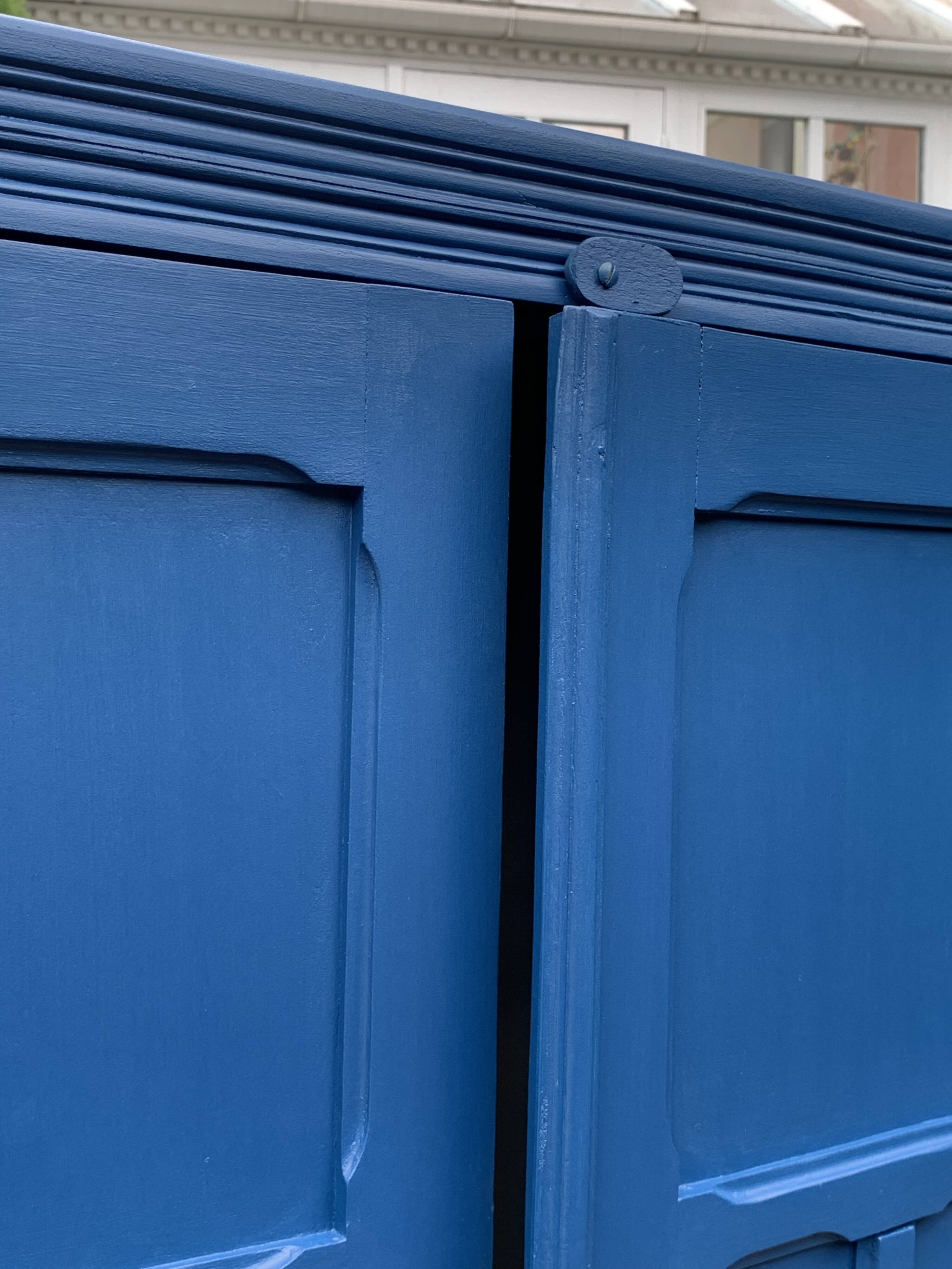 1940s Parisian blue paneled wardrobe