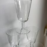 Set of 6 crystal wine glasses engraved 60s