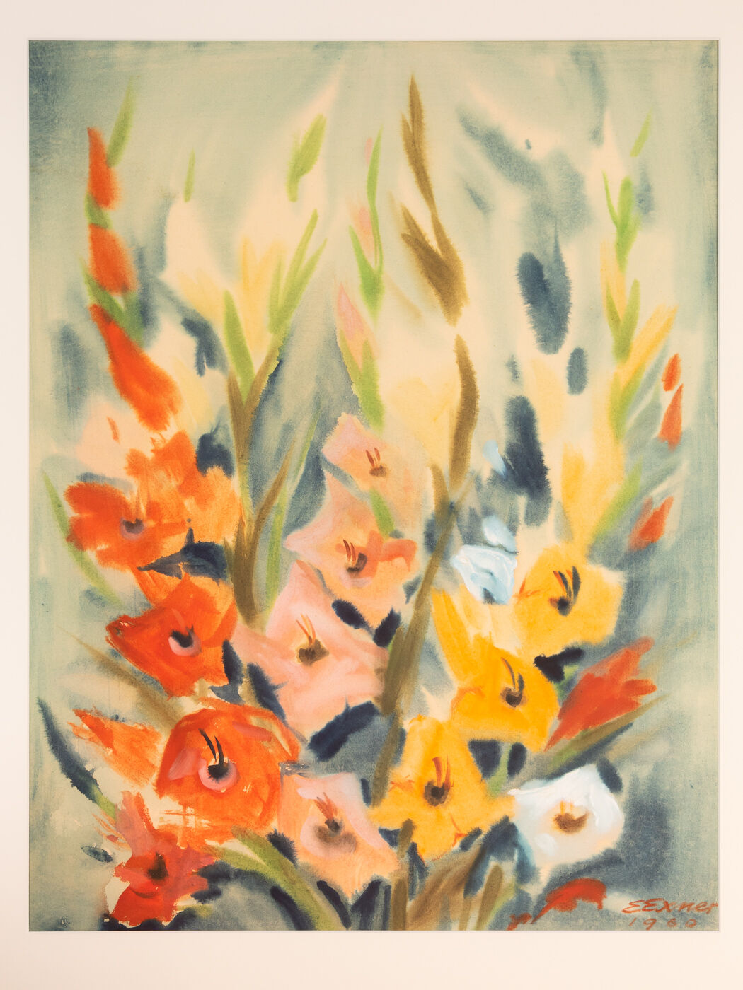 Glaïeul, Aquarelle sur papier, 74 x 88 cm
