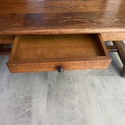 Rustic farmhouse antique coffee table made of solid oak with 1 drawer 50.