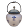 Crystal biscuit jar decorated with blue enamel and gilding.