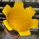 Saint-Clément black and yellow "petals" vase by b. létalle - 1950 vintage