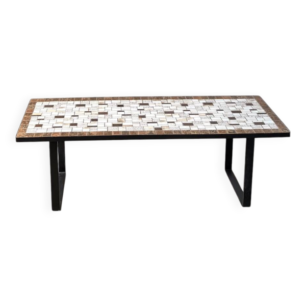 Table basse moderniste en céramique émaillée, circa 1960