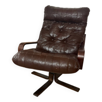 Vintage Scandinavian leather armchair 1960