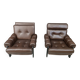 Pair of leather armchairs made in Denmark, 1960s