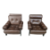 Pair of leather armchairs made in Denmark, 1960s