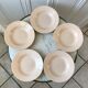 Lot de 5 assiettes creuses rose pâles Digoin Sarreguemines années 40