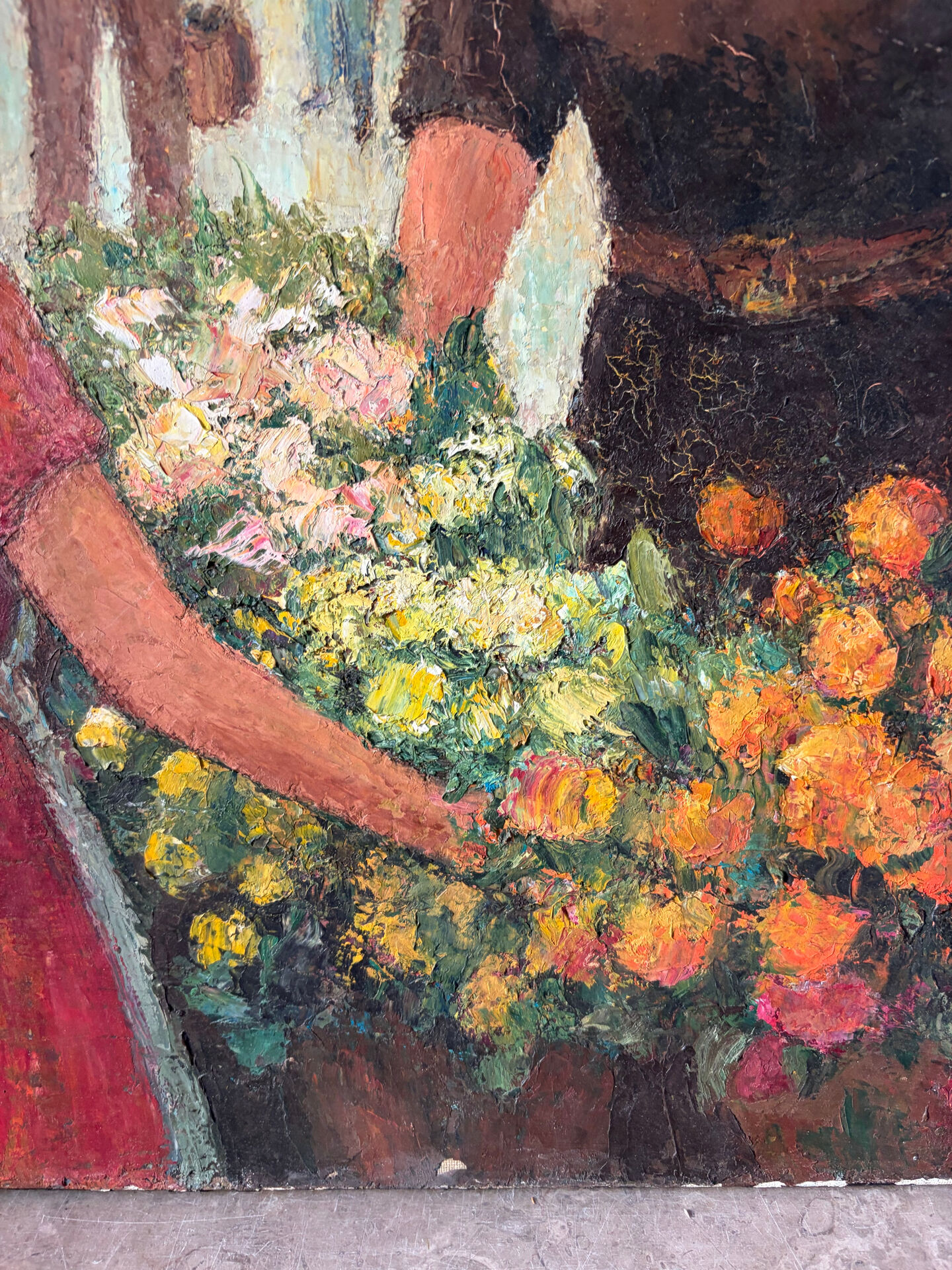 The Little Merchant, florist, oil on canvas