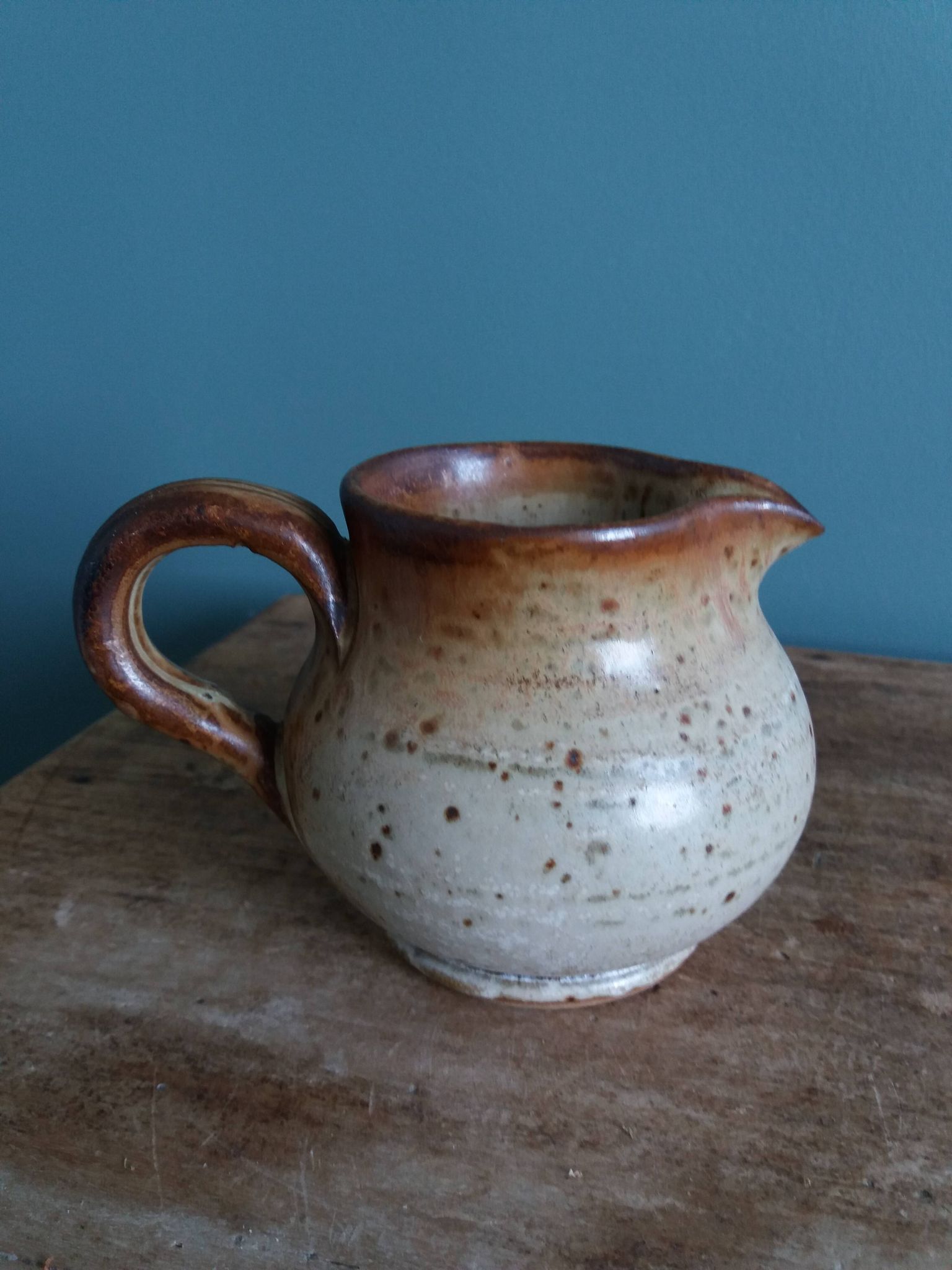 Milk jug, stoneware pitcher from Puisaye, Jean-Pierre Prud'homme
