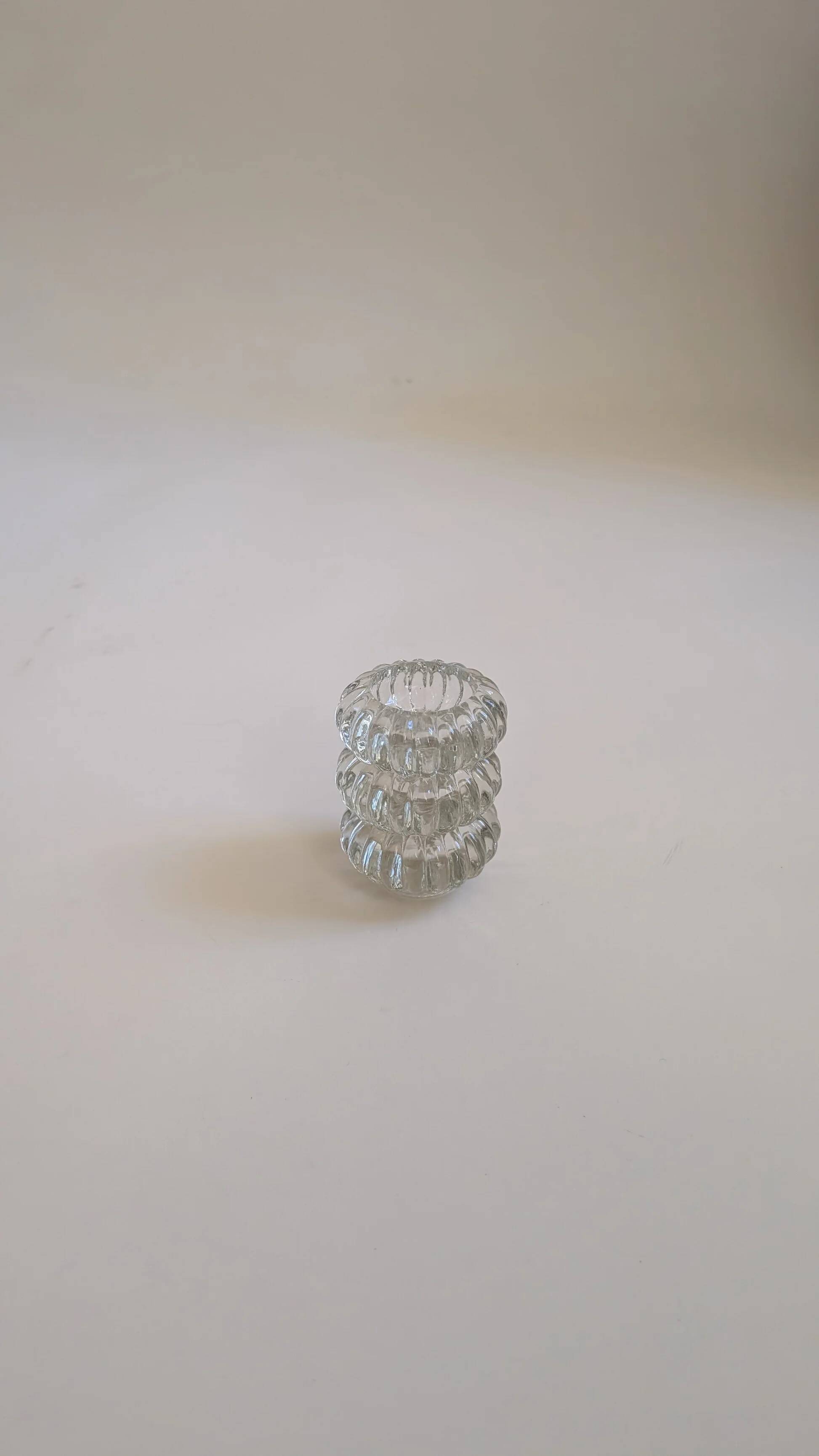 Ensemble de 3 bougeoirs en verre