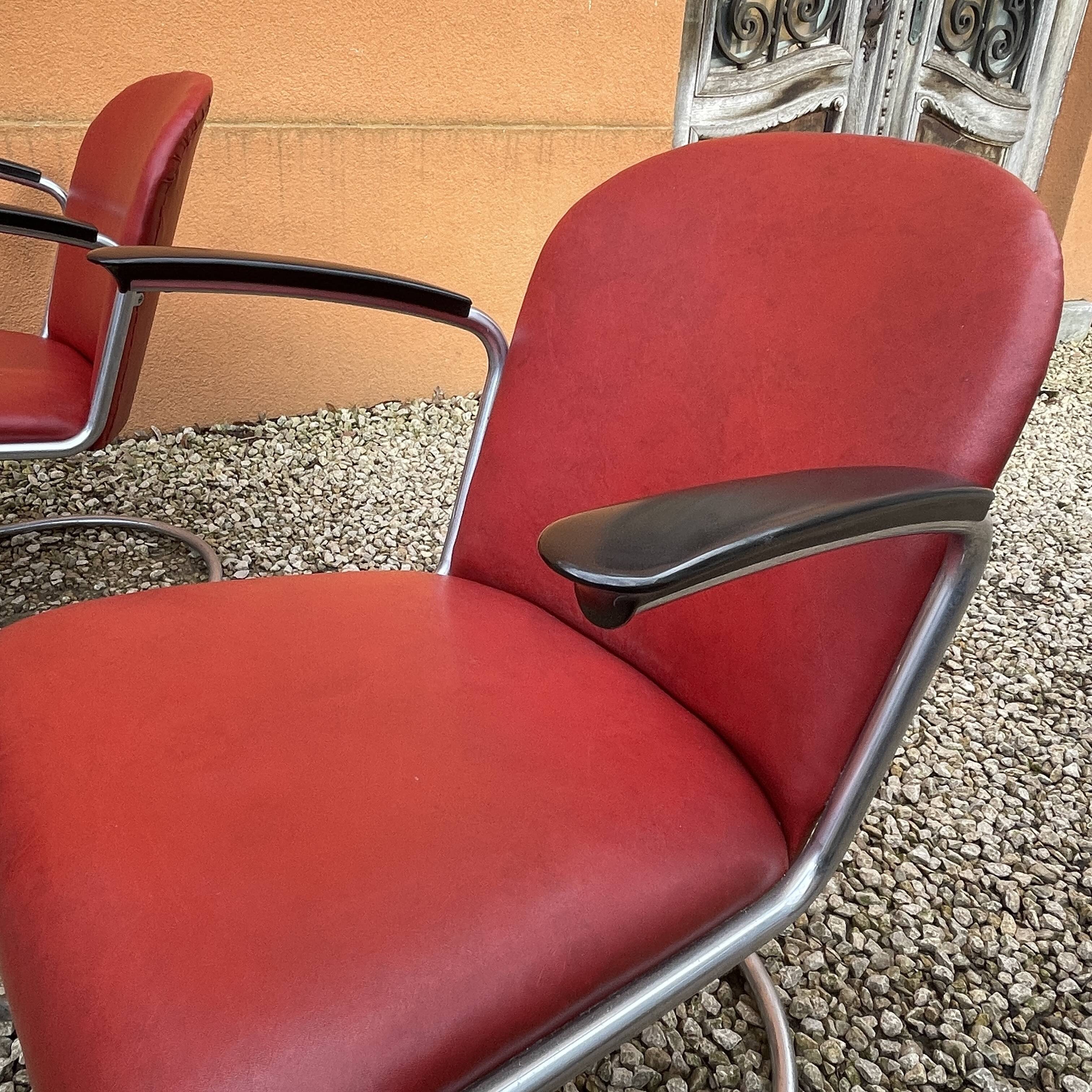 WILLEM HENDRIK GISPEN, set of 3 chairs 413 cantilever Art Deco Bauhaus