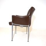 Röder Söhne Set of 3 leather office/dining room chairs by Miller Borgsen