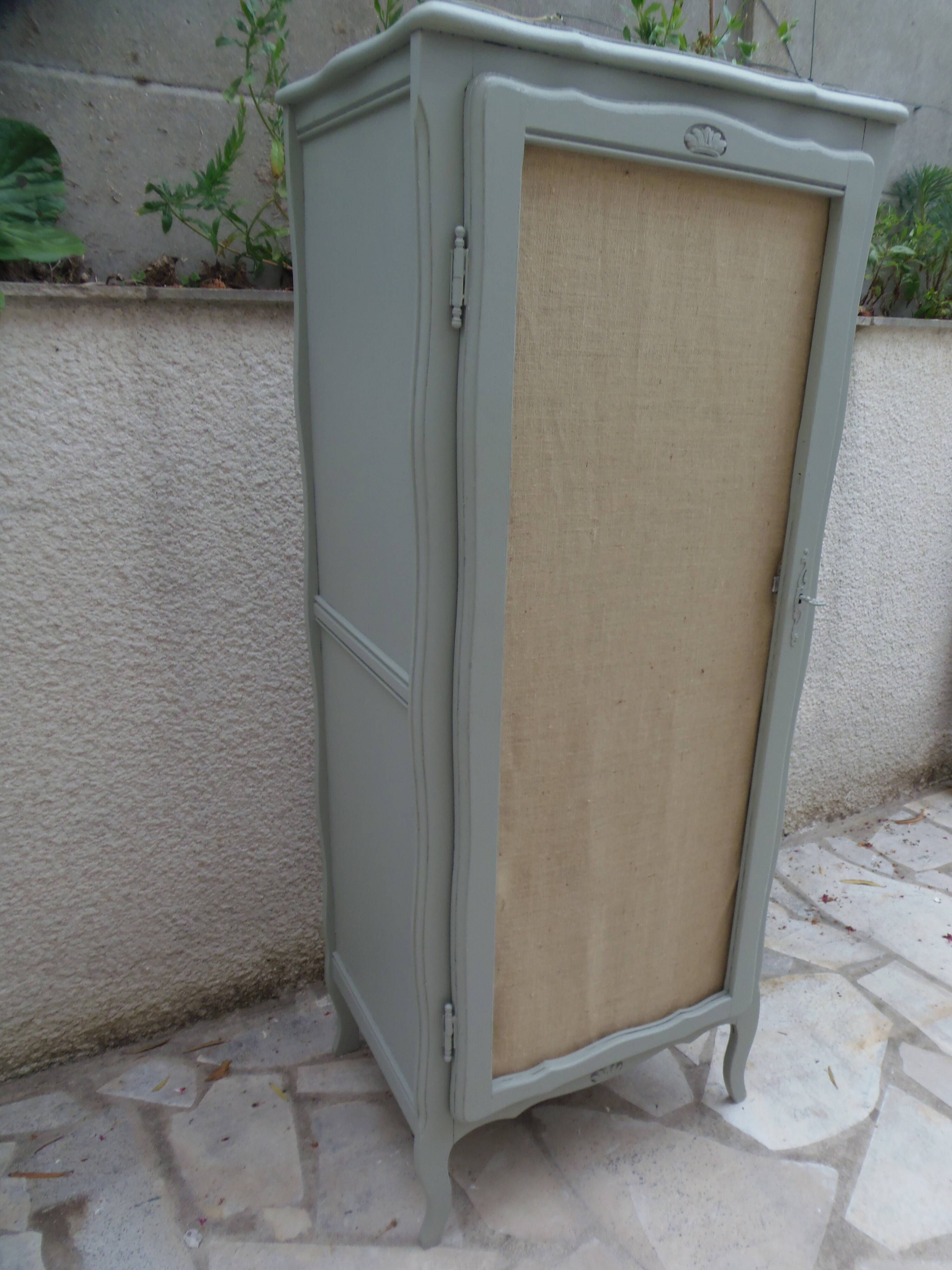 Re-enchanted vintage wardrobe in grey-green.