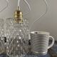 Set of three chiseled glass pendant lights of Scandinavian origin