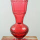 Bohemian red crystal vase decorated with vine leaves, 19th century