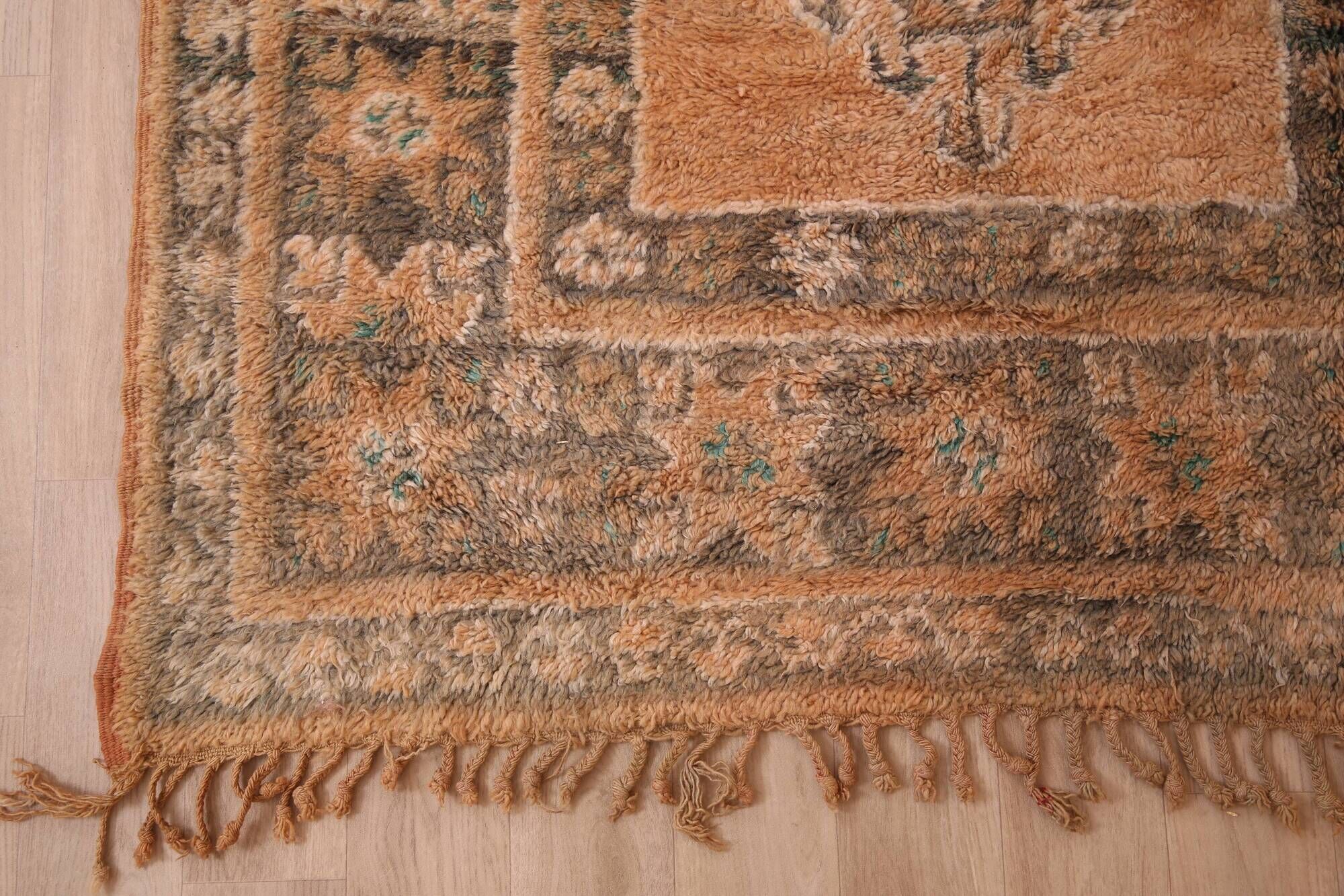 Terracotta Vintage Moroccan Rug 199 x 342 cm, Berber Handmade Wool Rug boho