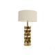 Mid-century modern Italian table lamps with hand-sculpted brass, floral pattern.
