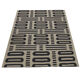 Bold Geometric Kilim Contemporary Grey Cream Wool Area Rug- 177x225cm
