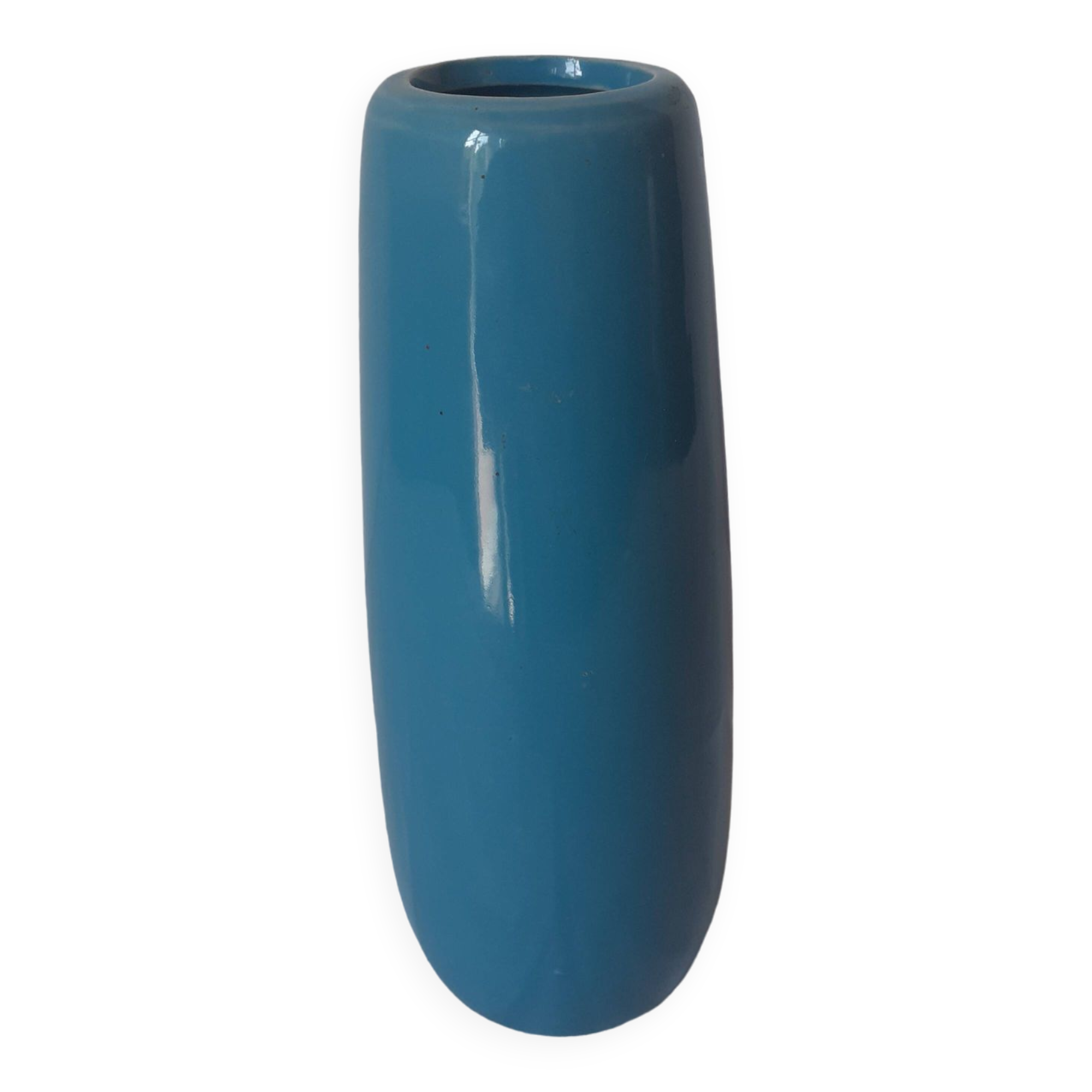 YR turquoise blue vase