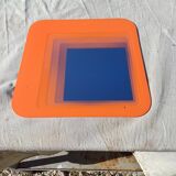 Vintage orange glass mirror