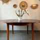 Extendable round table in Rio rosewood.